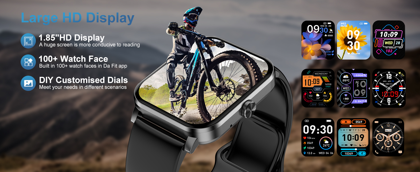 Smart Watch, 1.85" HD Smartwatch for Men Women (Answer/Make Calls), Fitness Watch