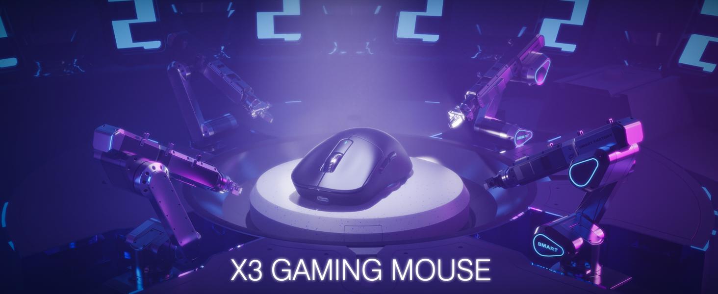 Wireless Gaming Mouse, 49g Ergonomic Computer Mouse, Triple Modes PAW3395 26K DPI Optical Sensor, 20