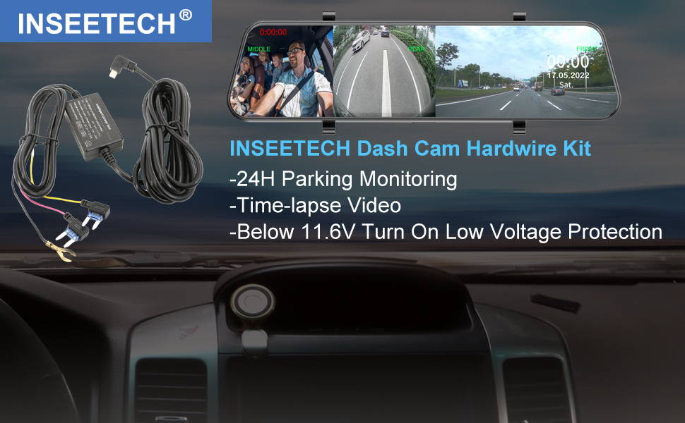 INSEETECH Hardwire Kit, Dash Cam Hardwire Kit with 12-24V to 5V