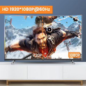 HD 1080P@60Hz Support resolution up to1920x1080P@60Hz, lossless compressed digital audio.