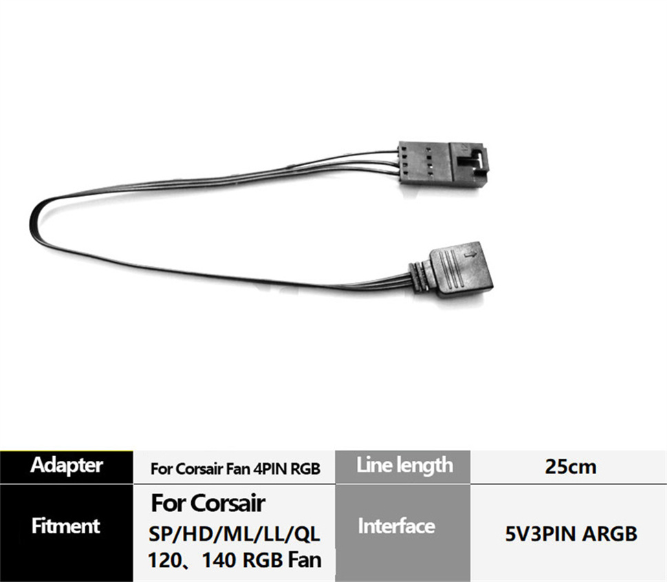 20cm Adapter cable Control any 3-Pin ARGB device with iCUE For Corsair  Lighting Node Pro and For Commander Pro