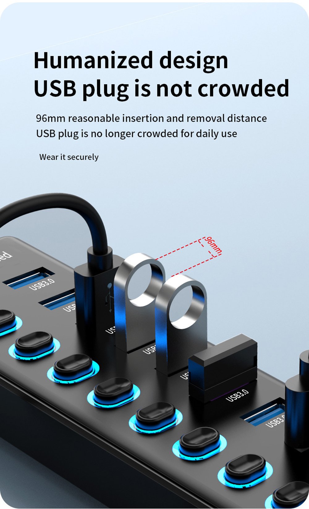 11 Port Powered USB hub