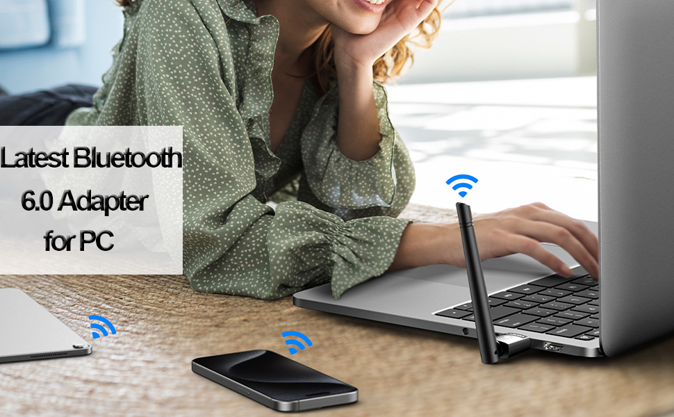 USB Bluetooth 6.0 Adapter for PC, 150m Long Distance Bluetooth Stick USB Bluetooth Dongle BT6.0 EDR