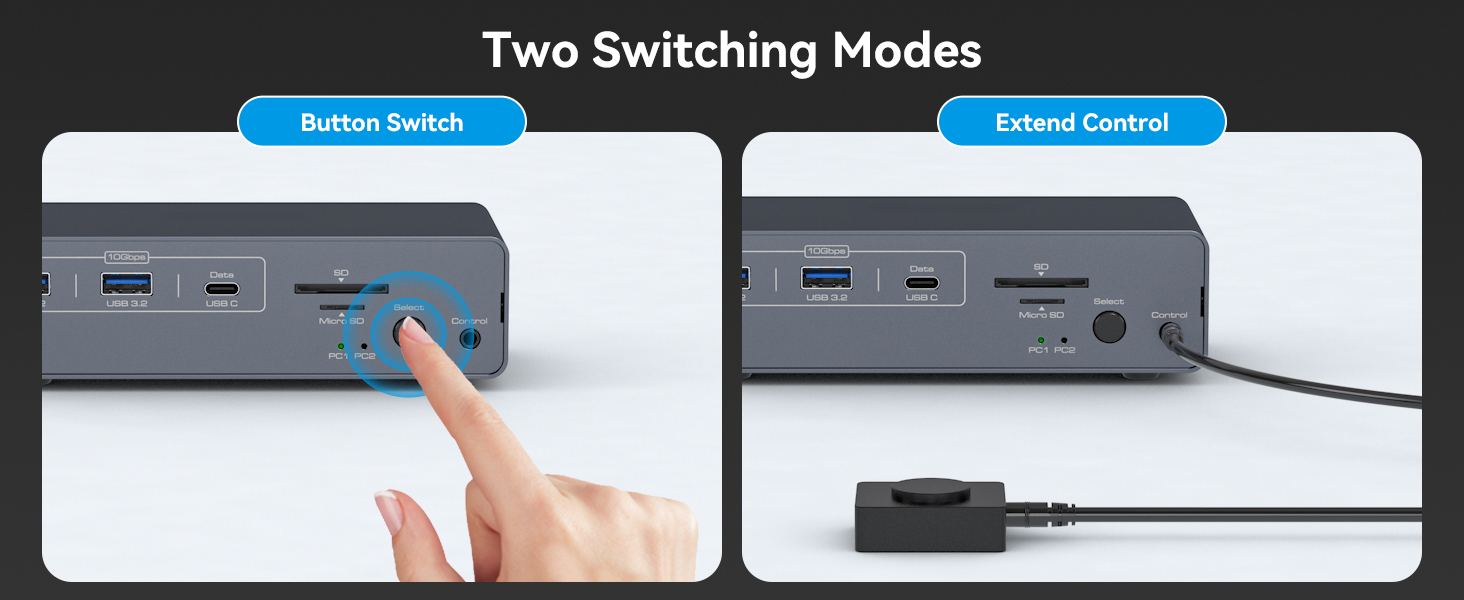 KVM Switch Docking Station 4K@120Hz USB C Displayport KVM Switch 2 Monitors 2 Computers