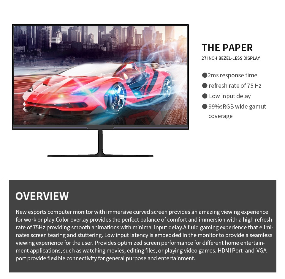 monitor 27 inch 75hz monitor 1080p monitor