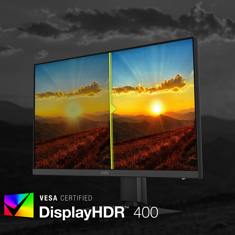 VESA DisplayHDR 400 certified high dynamic range visualization