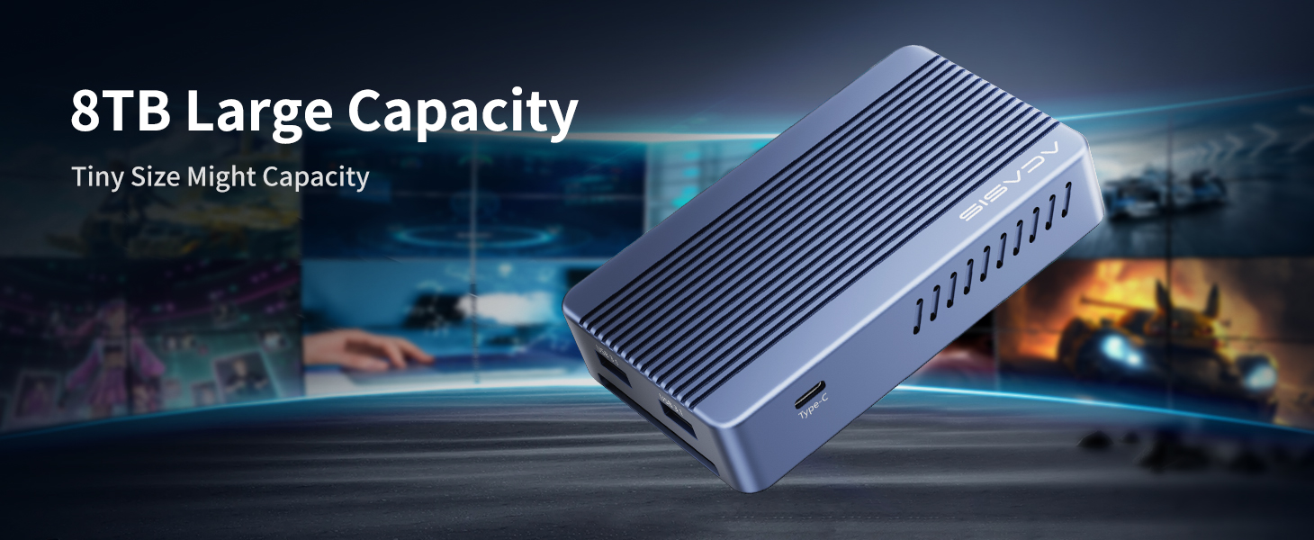 Acasis 6-in-1 40Gbps M.2 NVME SSD Enclosure & Docking Station DP 8K60Hz  Compatible with Thunderbolt 3/4,TBU405Plus 