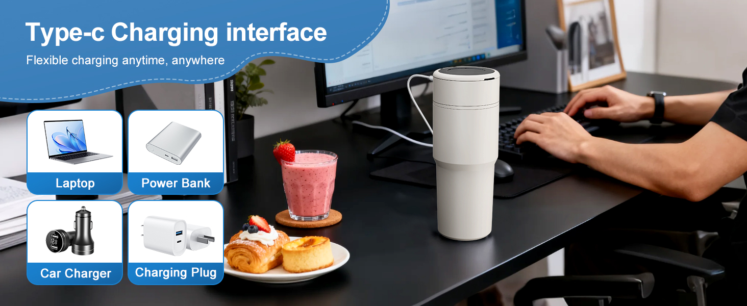 The Type-C charging port allows for flexible charging anytime, anywhere.