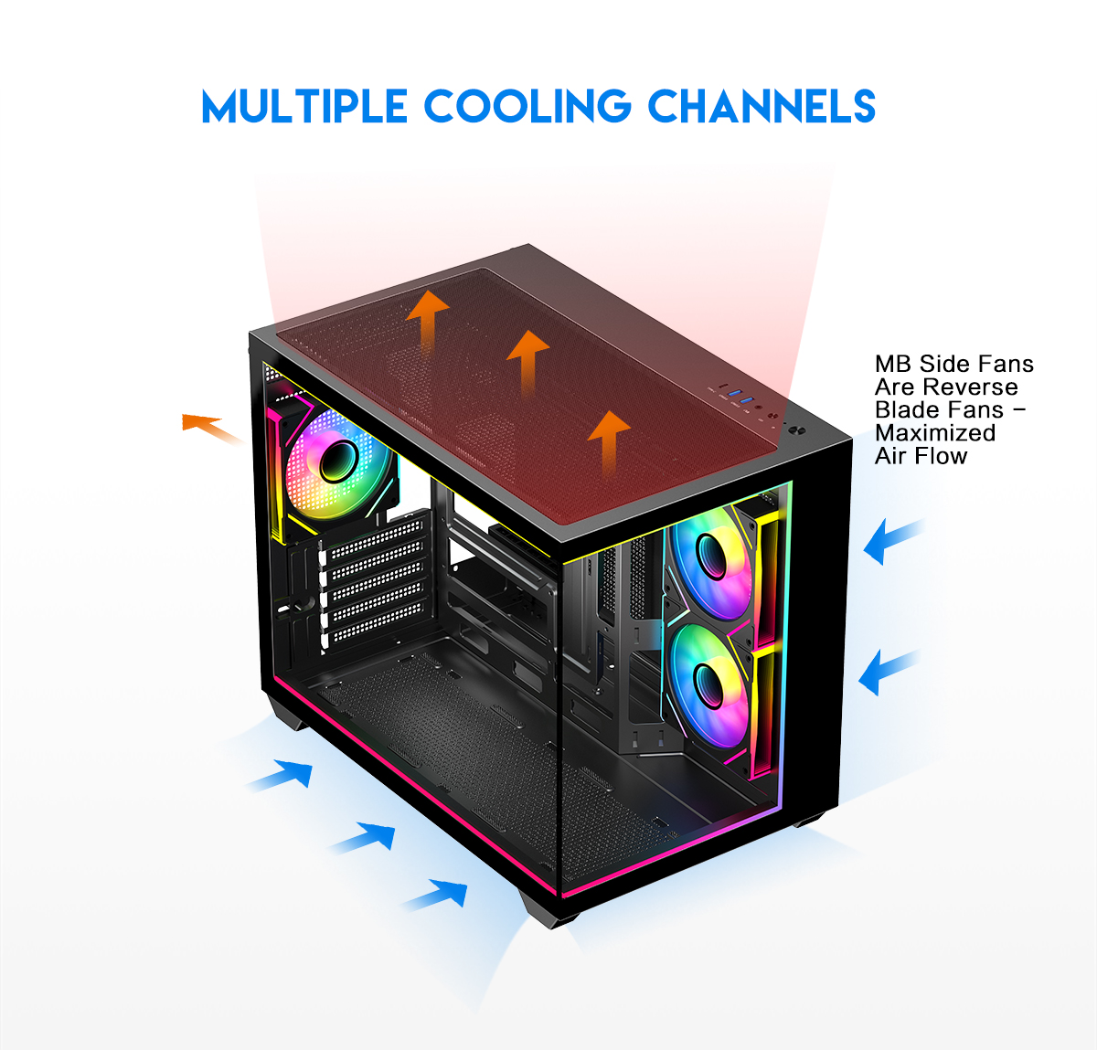 DIYPC IDX4-MicroATX-ARGB Black Micro ATX Gaming Computer Case