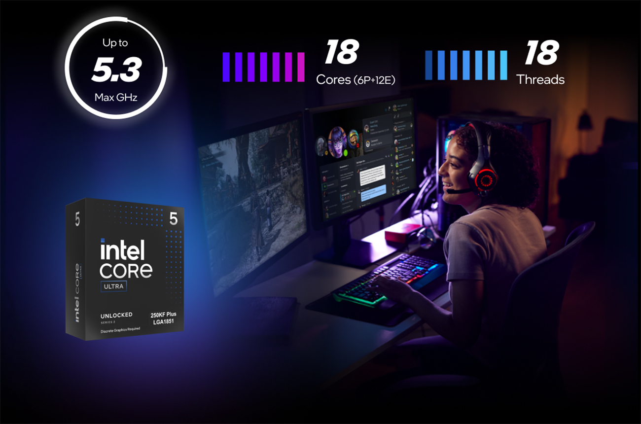 Intel Core Ultra 5 Processor 250KF Plus BX80768250KF 18 cores (6 P ...