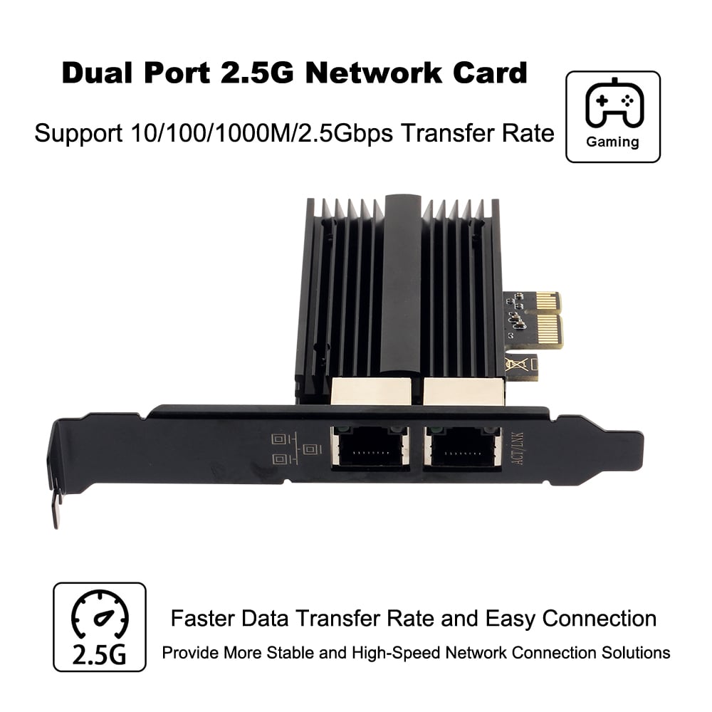 Dual 2.5G 4-Speed Multi-Gigabit Ethernet PCIe Card