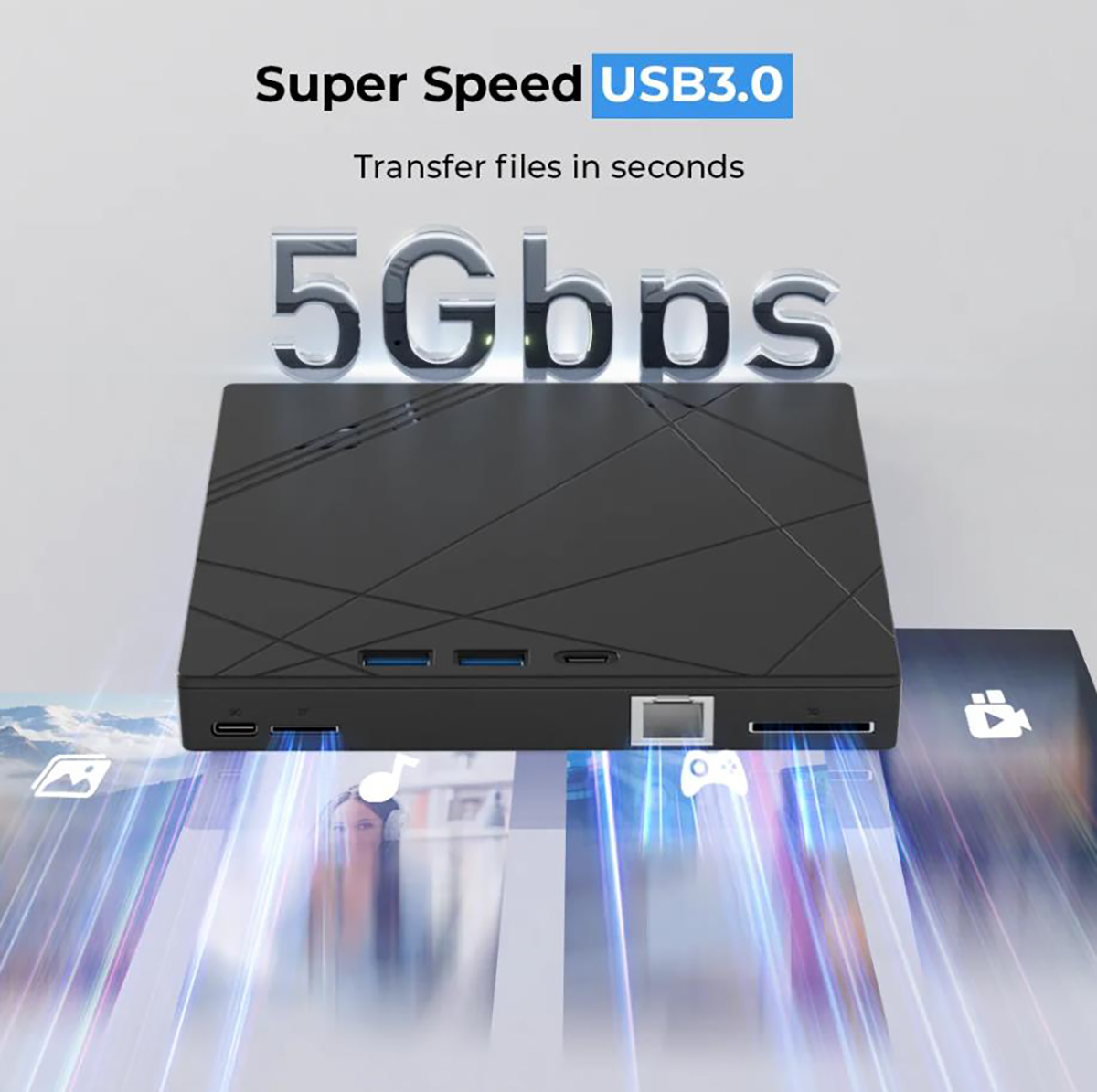 External CD/DVD Drive For Laptop PC USB3.0 Portable DVD Player With LAN/SD/TF Ports CD Reader