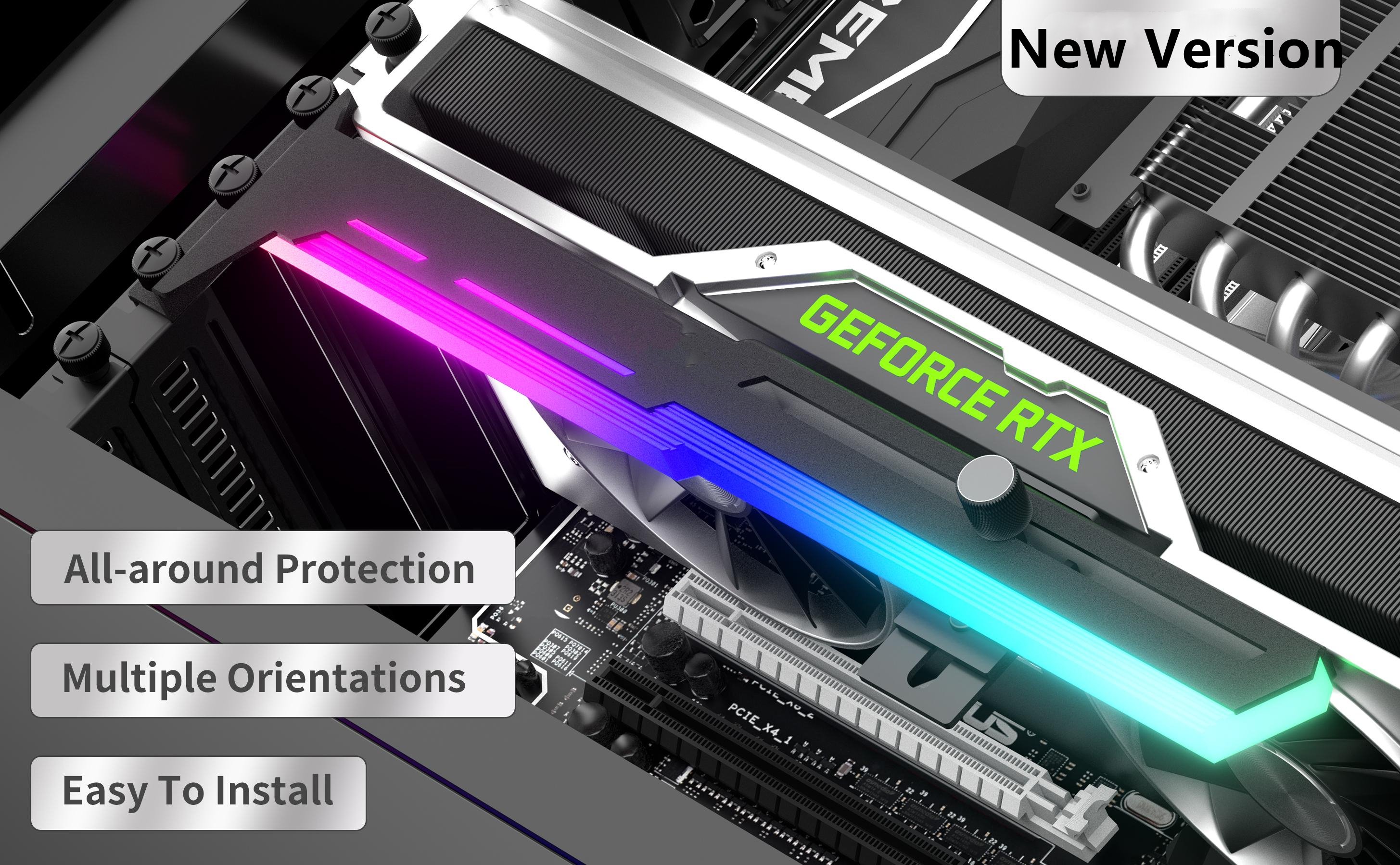 Simple and Convenient adjustment Compatible with almost motherboards and cases. Sturdy GPU Stand Bra