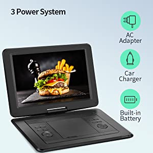 YOTON 9.5 Portable DVD Player for Kids and Car, 7.5 Swivel HD Screen with  4-6