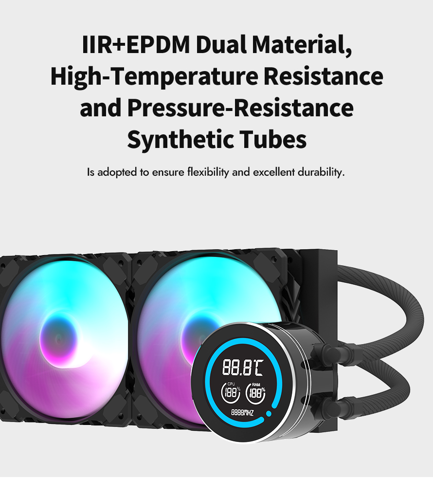 darkFlash DN360D 360mm AIO Liquid CPU Cooler 2.1 LCD Display 3x 120mm ARGB PWM Fans Copper Water