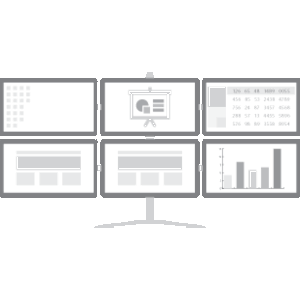 Hex 6 Monitor Free Standing Desk Mount for 15~30in Monitors
