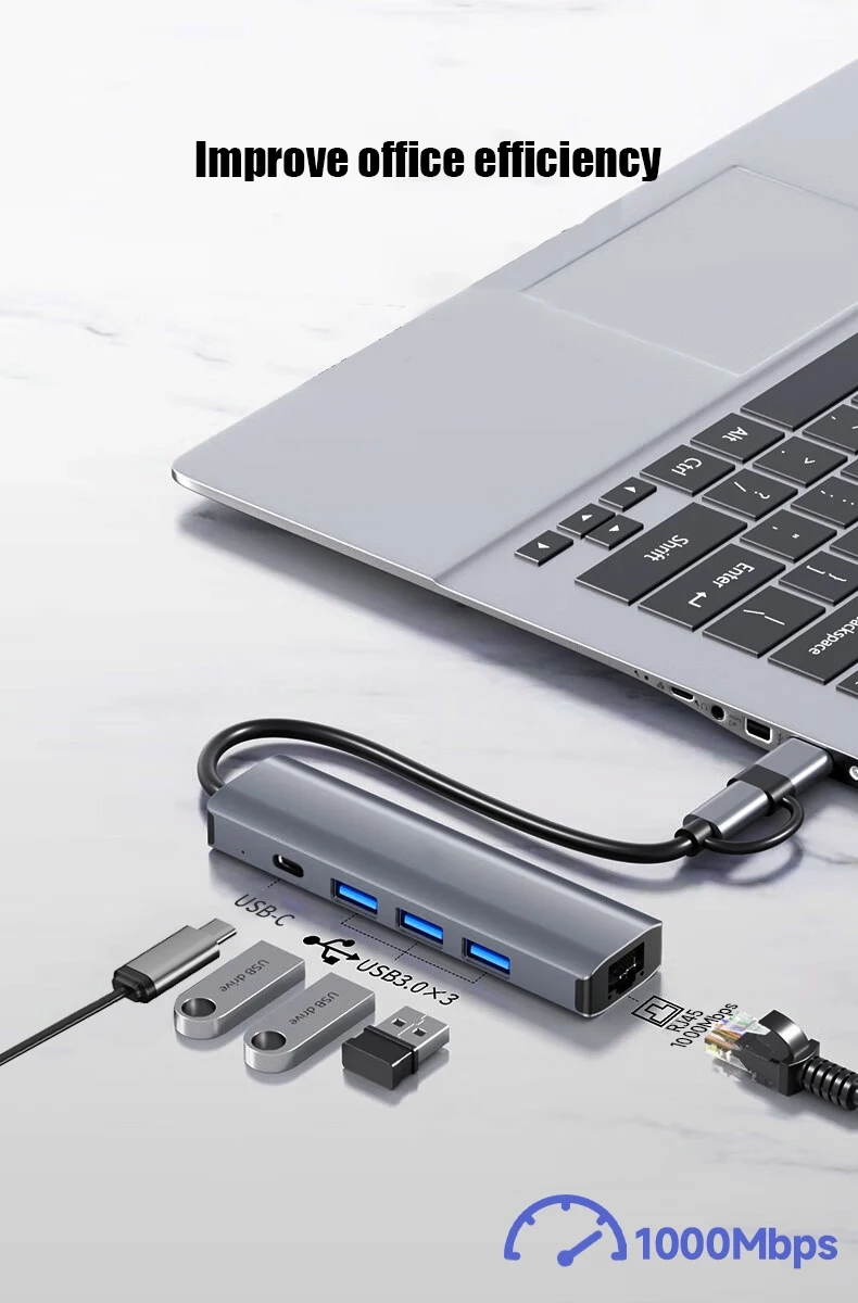 USB to Ethernet Adapter with USB hub