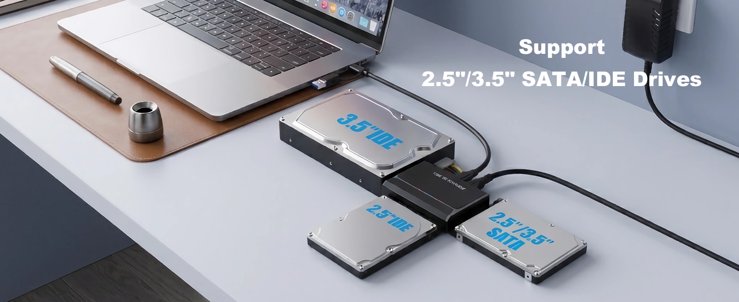 Easily connect and access a wide range of hard drives with this USB to SATA/IDE adapter. Designed
