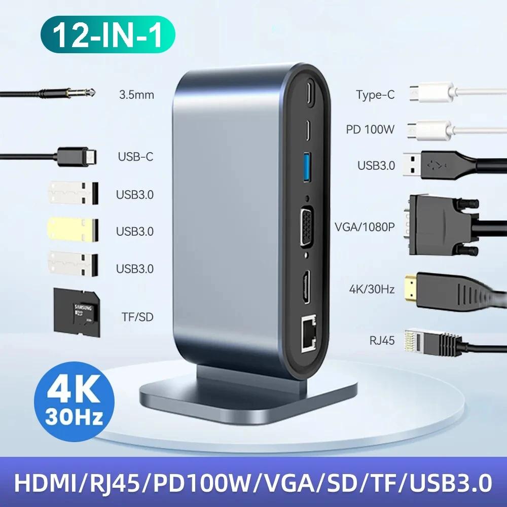 Baseus USB C HUB 16 In 1 Type C HUB To PD RJ45 VGA HD 3 Screens