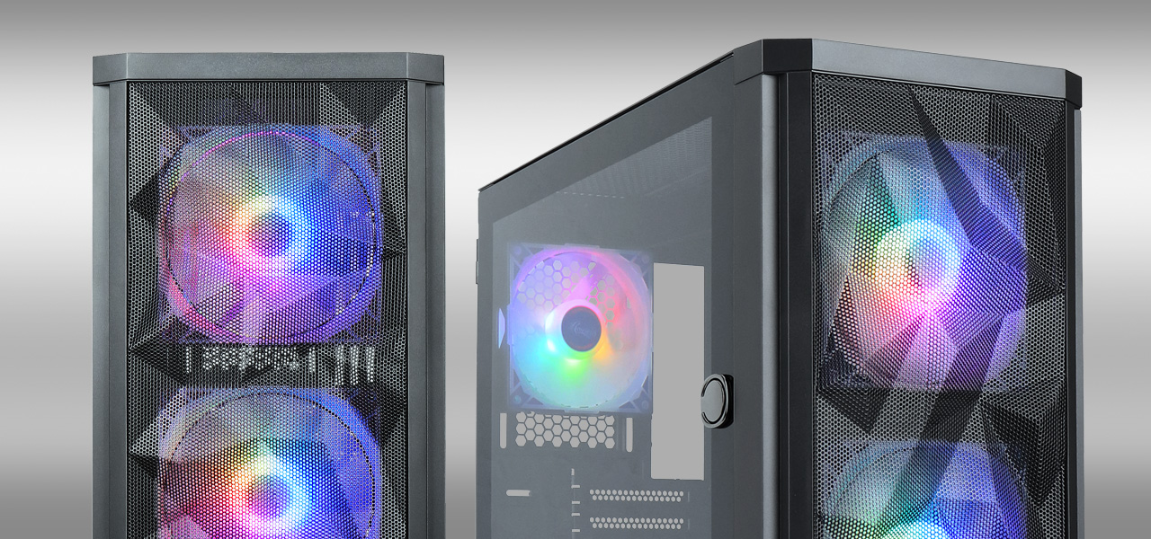 mesh, mid tower, Micro-ATX, RGB, ARGB, water cooling, hinge, tempered glass, USB, Type-C