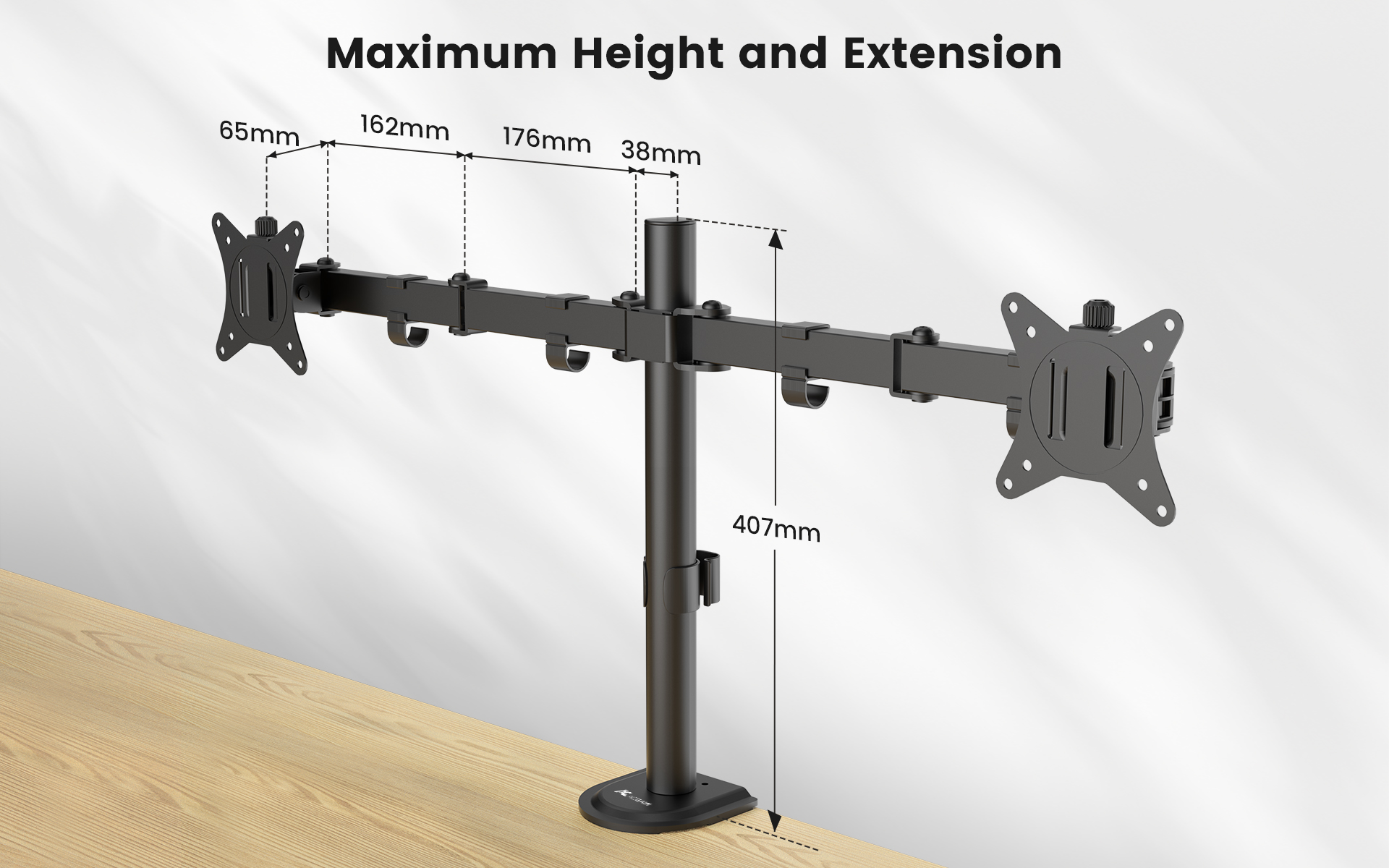 ACGAM Articulated Steel Dual-Monitor Mount Fits 2 Computer Screens 17 - 32 in
