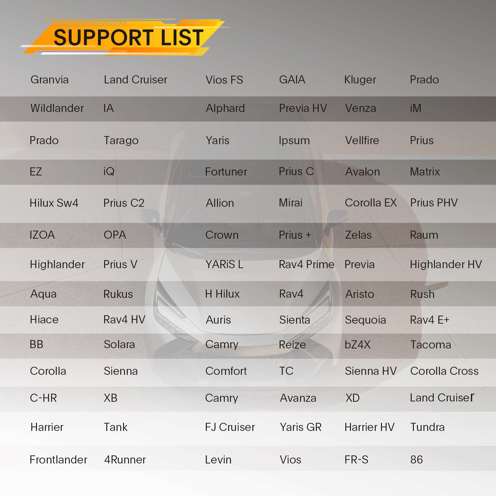 Xhorse MINI OBD Tool Supported List