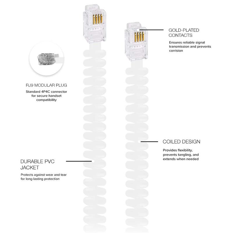 Lumenzi 1.5 Inch Lead Handset Cord White
