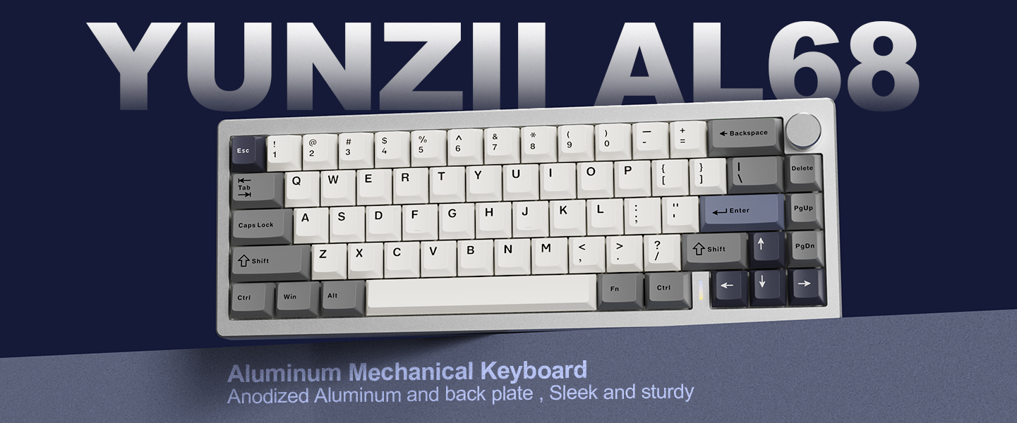YUNZII AL68 Aluminum Mechanical Keyboard - Silver
