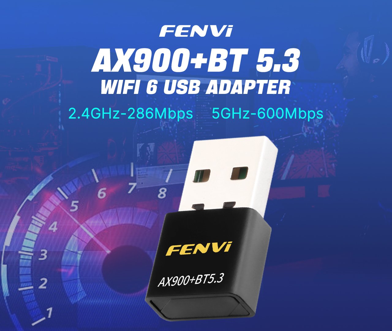 FENVI Wireless USB WiFi 6 Adapter AX900 Bluetooth 5.3 USB Dongle, 802 ...