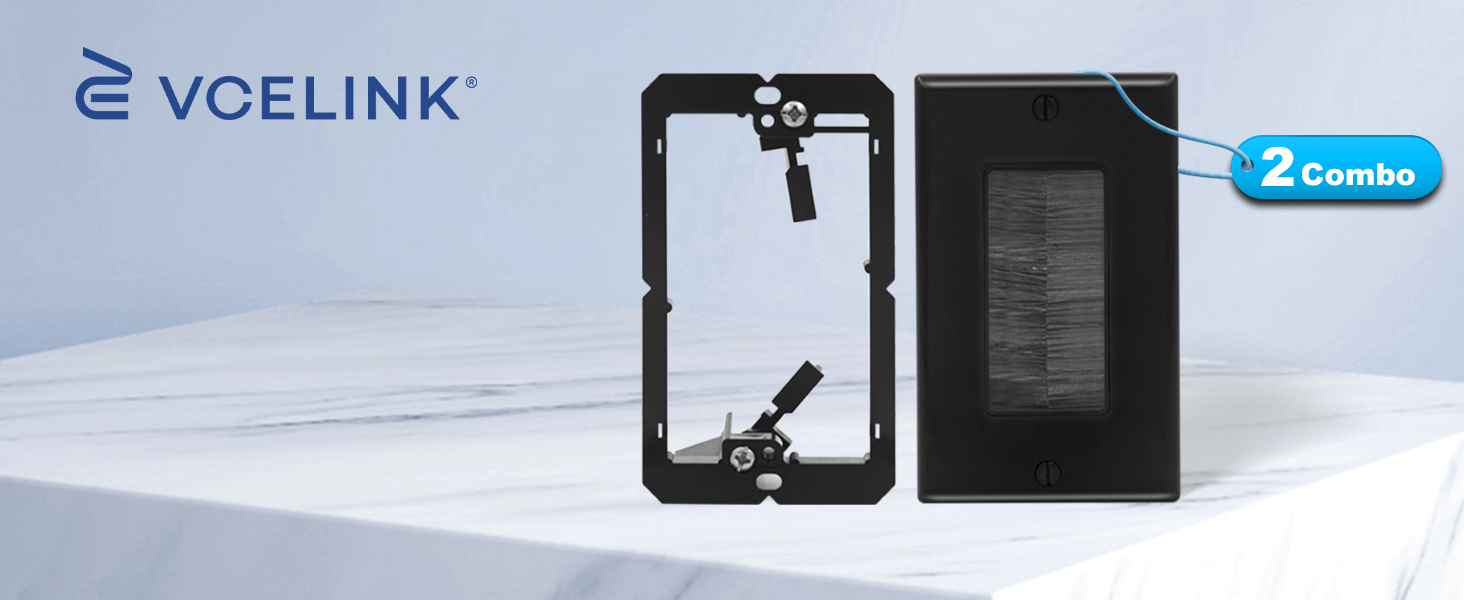 Brush wall plate with low Voltage mounting bracket