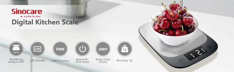 Sinocare Smart Digital Kitchen Food Weighing Scale