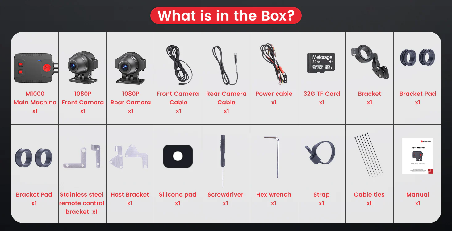 night vision motorcycle dash cam