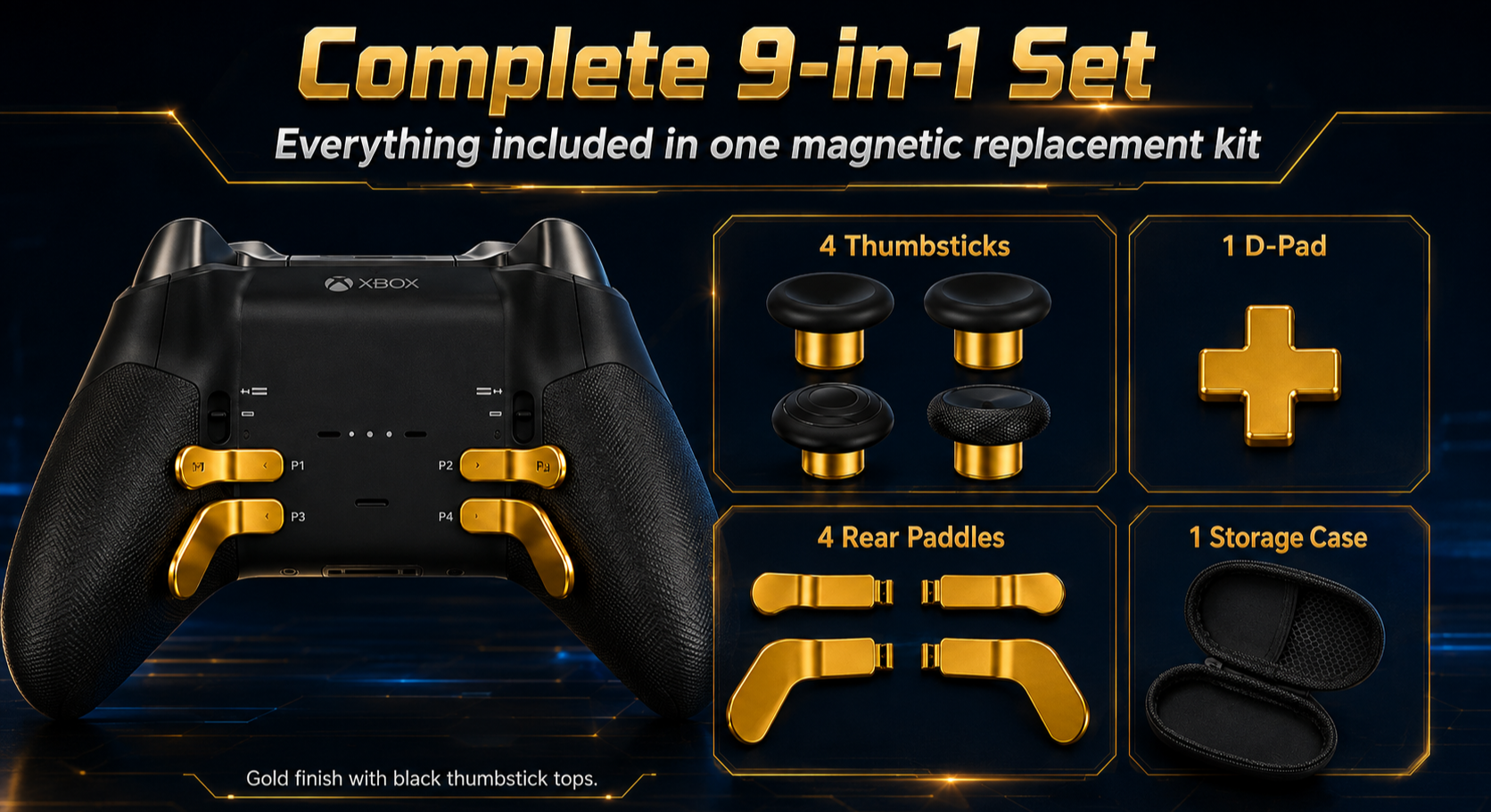 gold complete 9-in-1 set, controller replacement parts
