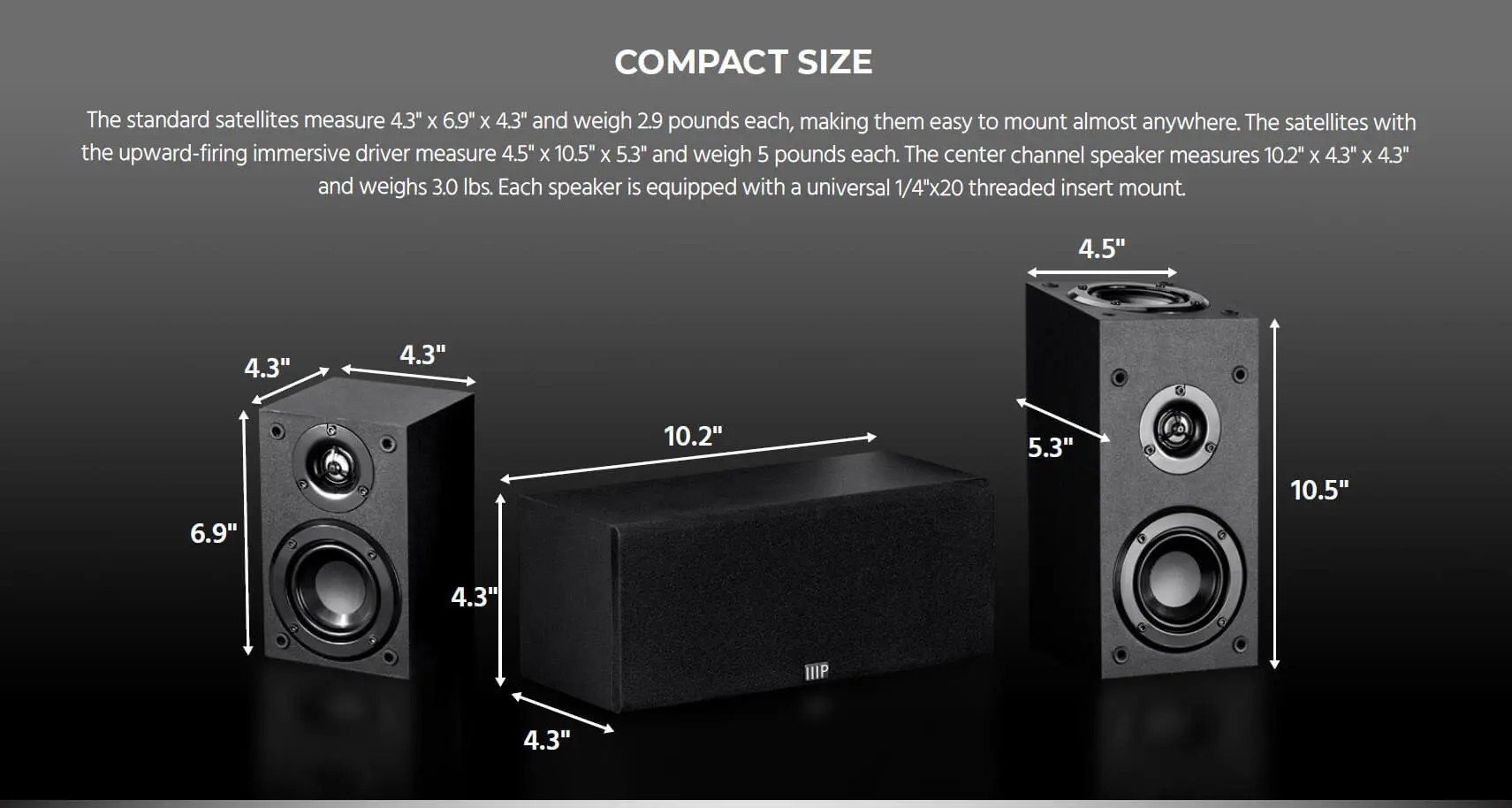 Monoprice premium 5.1 channel sale home theater system with subwoofer