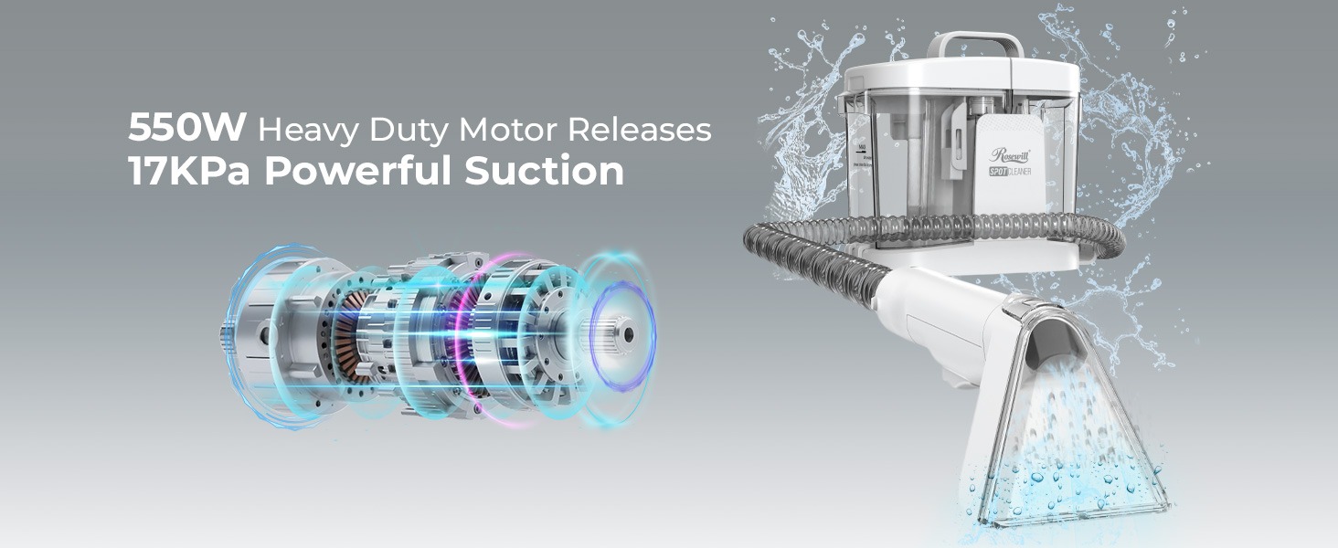 Rosewill Multi-Purpose Portable Carpet and Upholstery Spot Cleaner - White