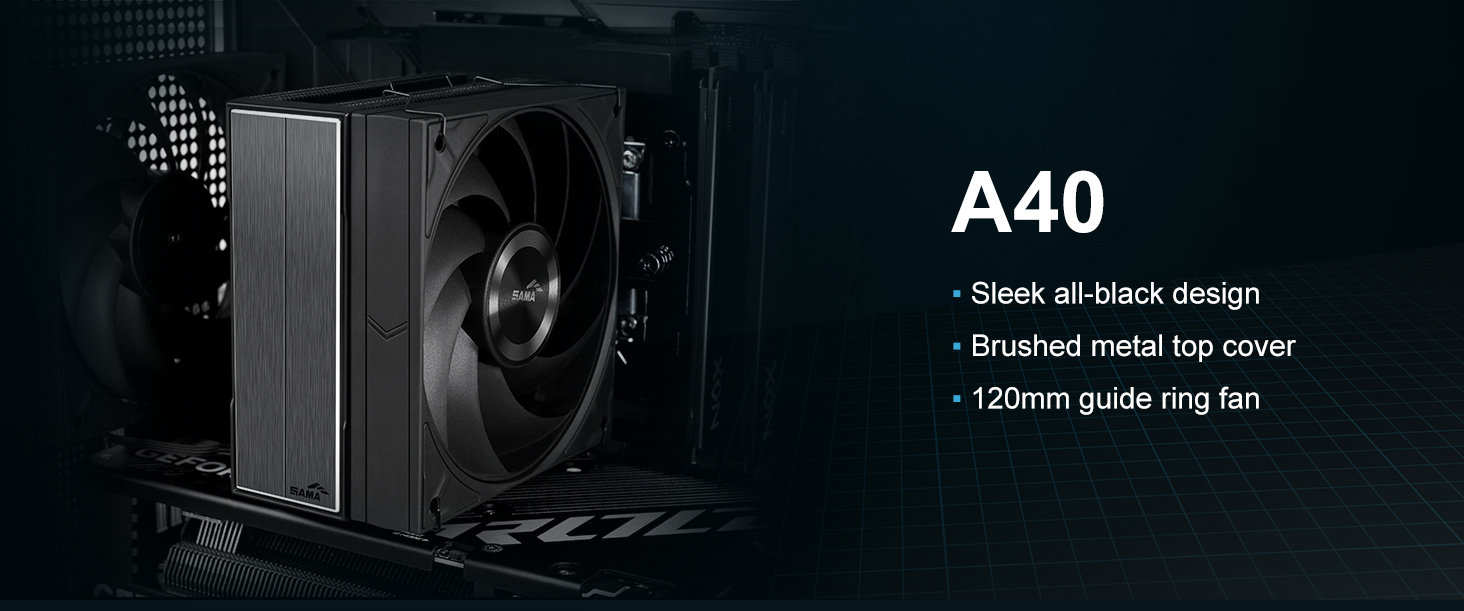 SAMA A40 Single-Tower CPU Air Cooler Black