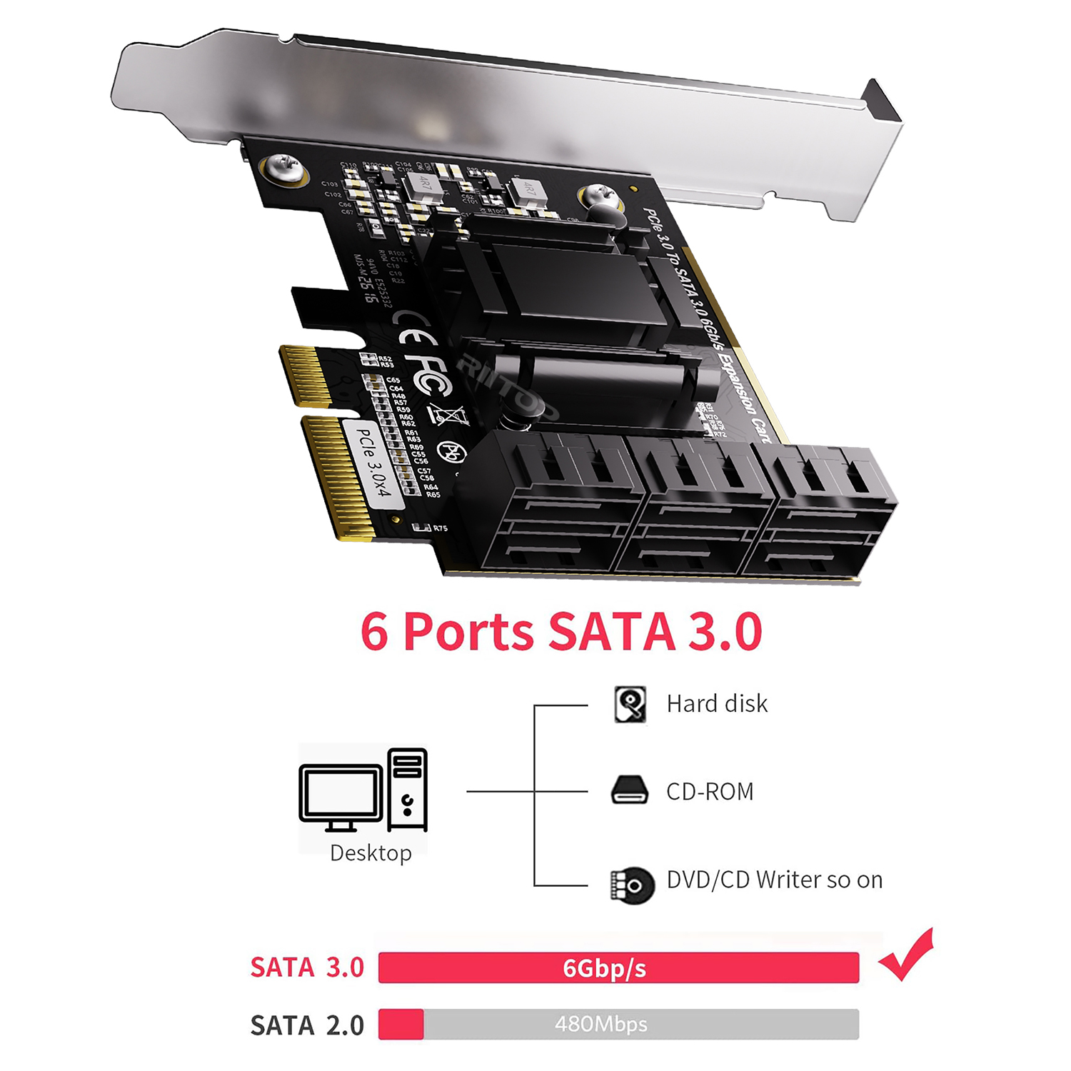 pcie sata card 6 port