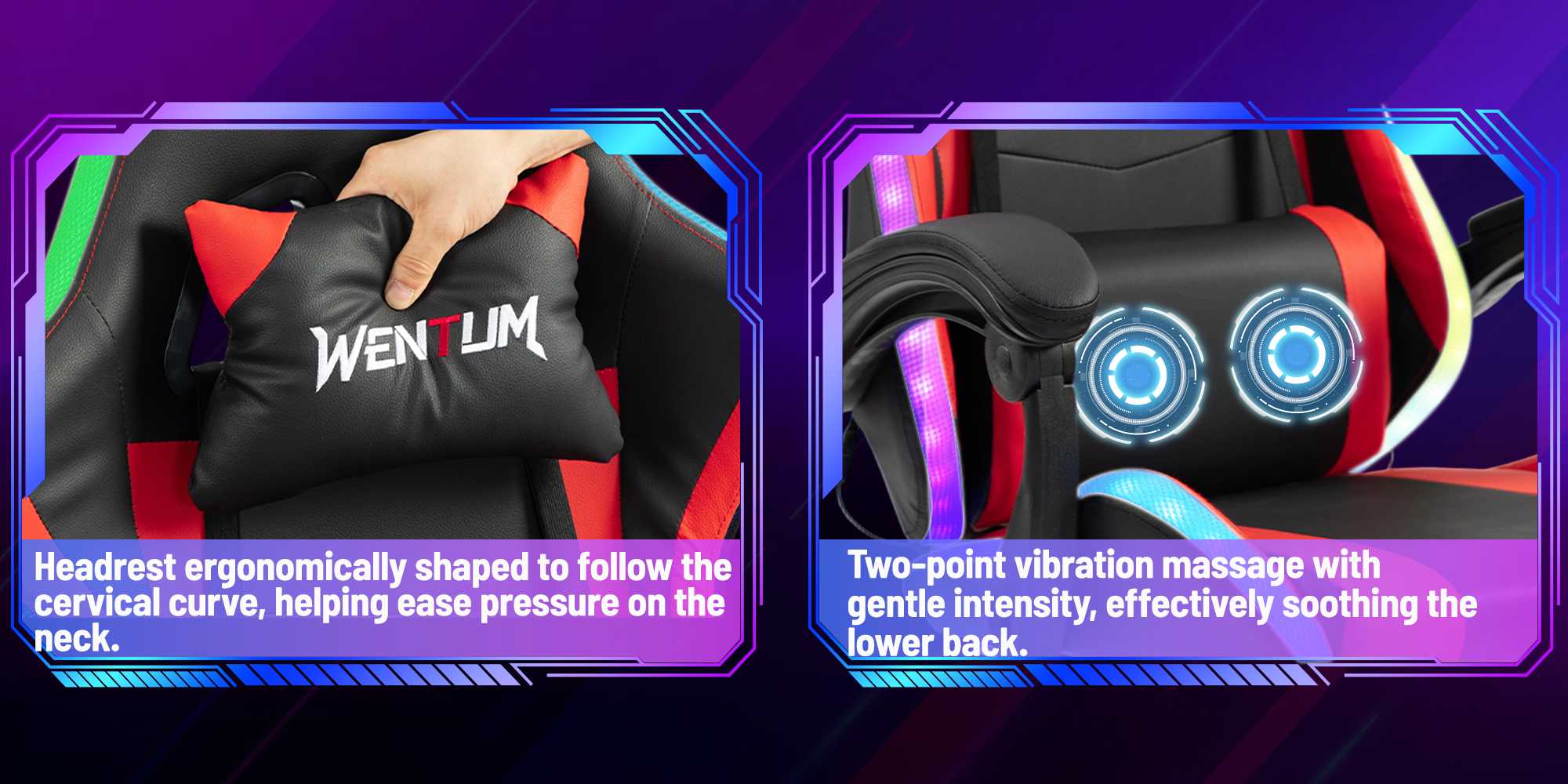Two-point vibration massage