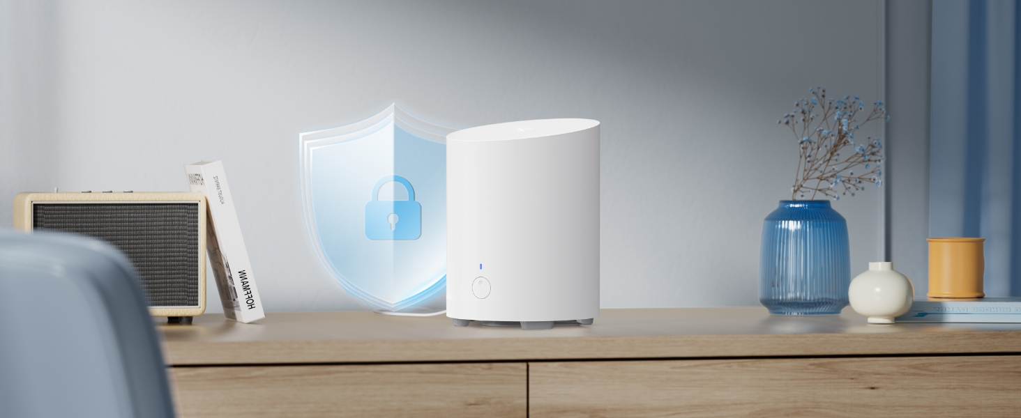 Home Hub Mini uses AES-128 anti-theft encryption to help safeguard locally stored recordings.
