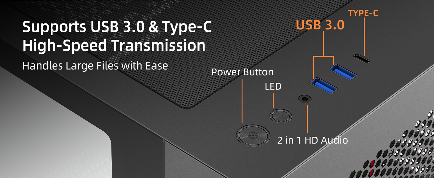 Rosewill ACA503B ATX Mid-Tower PC Gaming Case 6