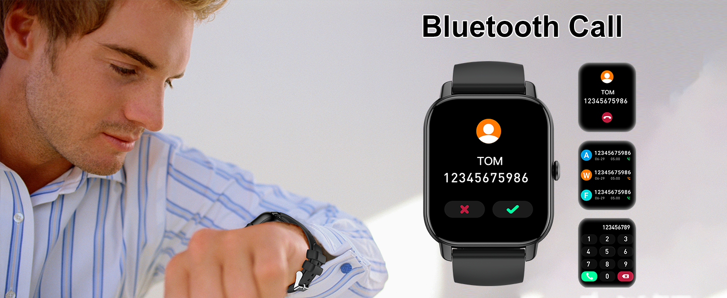 1.85" Smartwatch for Men Women IP68 Waterproof