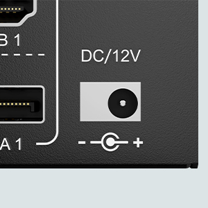 DC12V port for power supply External power supply is not required for normal USB device. DC12 power