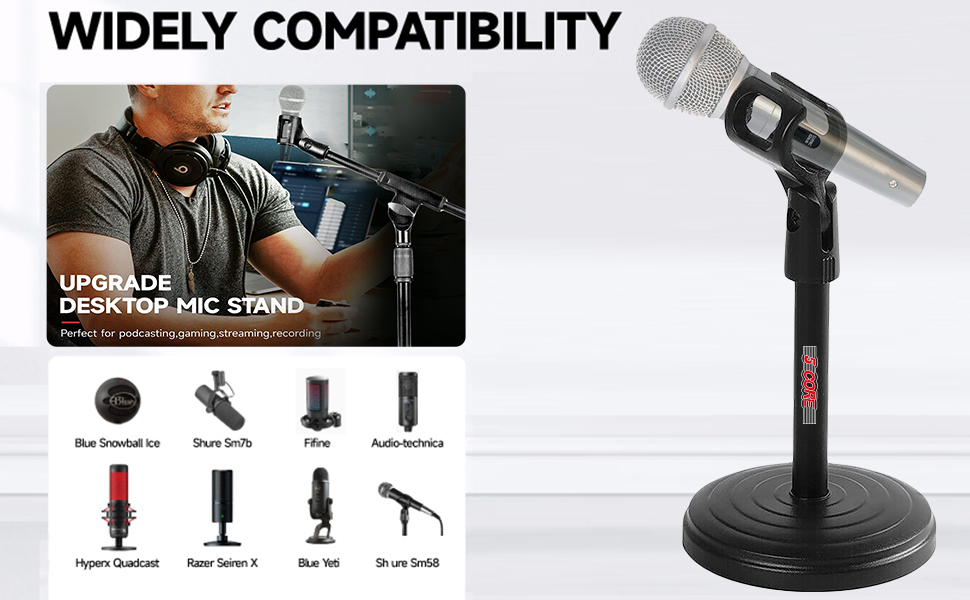 Blue Yeti Boom Arm with Extension Tube - Mic Boom Arm Compatible with  HyperX QuadCast, Weighted Metal Height adjustment Mic Arm for QuadCast,Blue