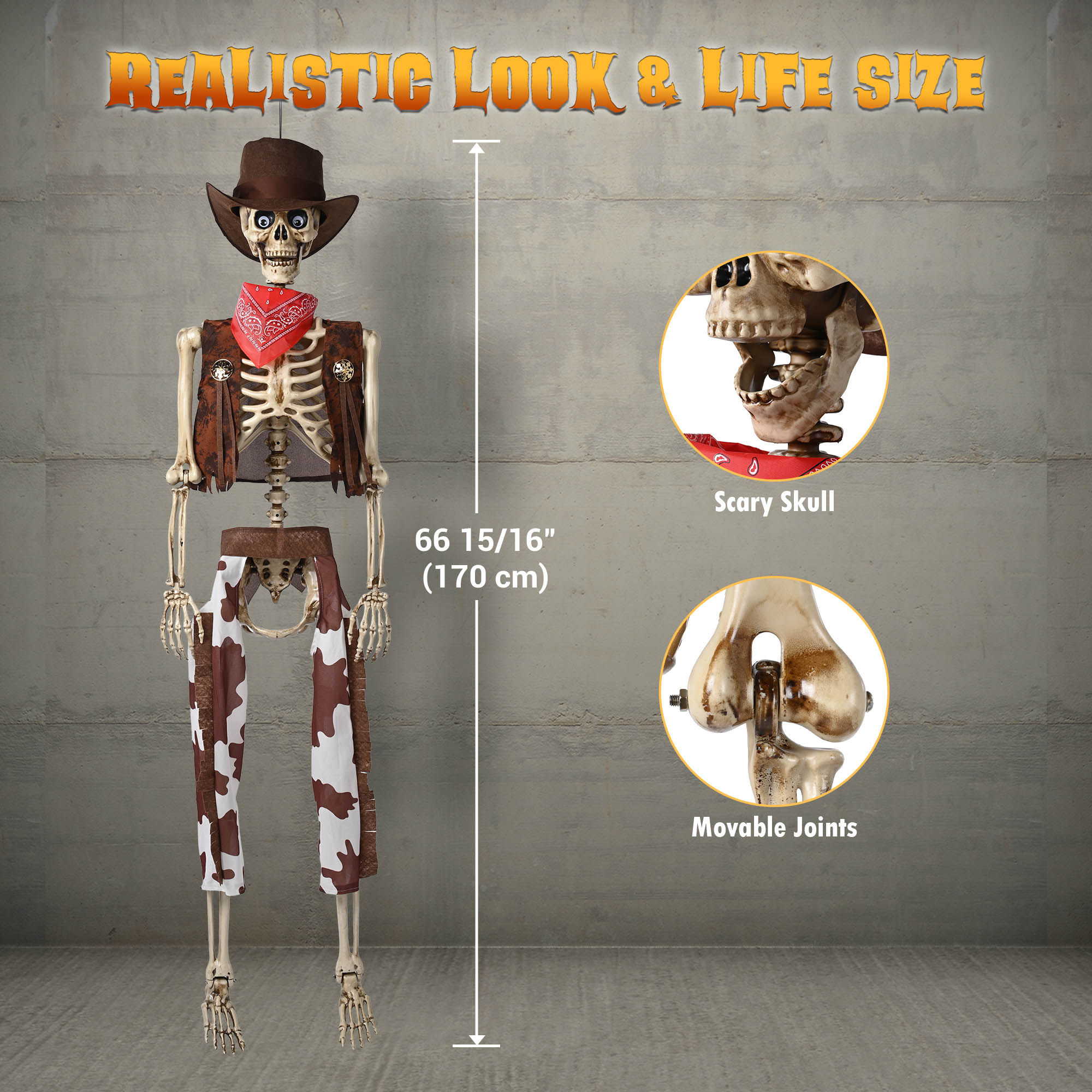 Halloween Pirate Life Size Skeleton