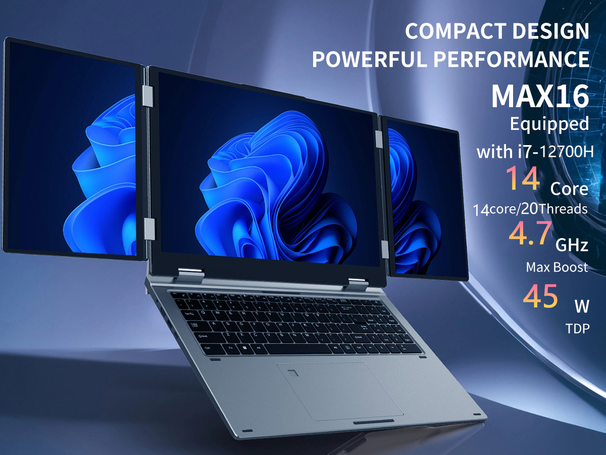 Triple screen laptop