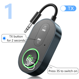 Upgraded Bluetooth 5.3 Transmitter Receiver, 2-in-1 Airplane Bluetooth Adapter