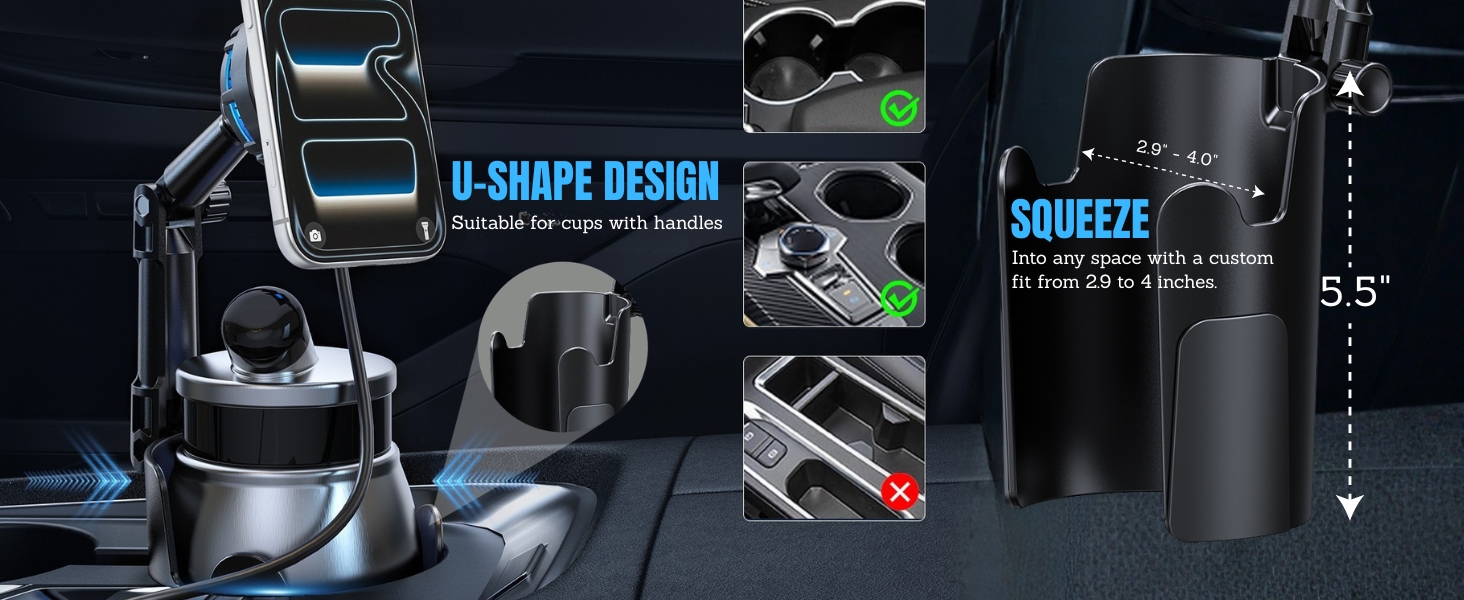 flexible cup holder phone mount