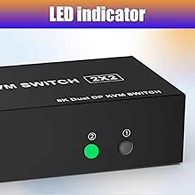 Switch by Panel button Push-button design allows for one-touch switching using a button on the KVM S