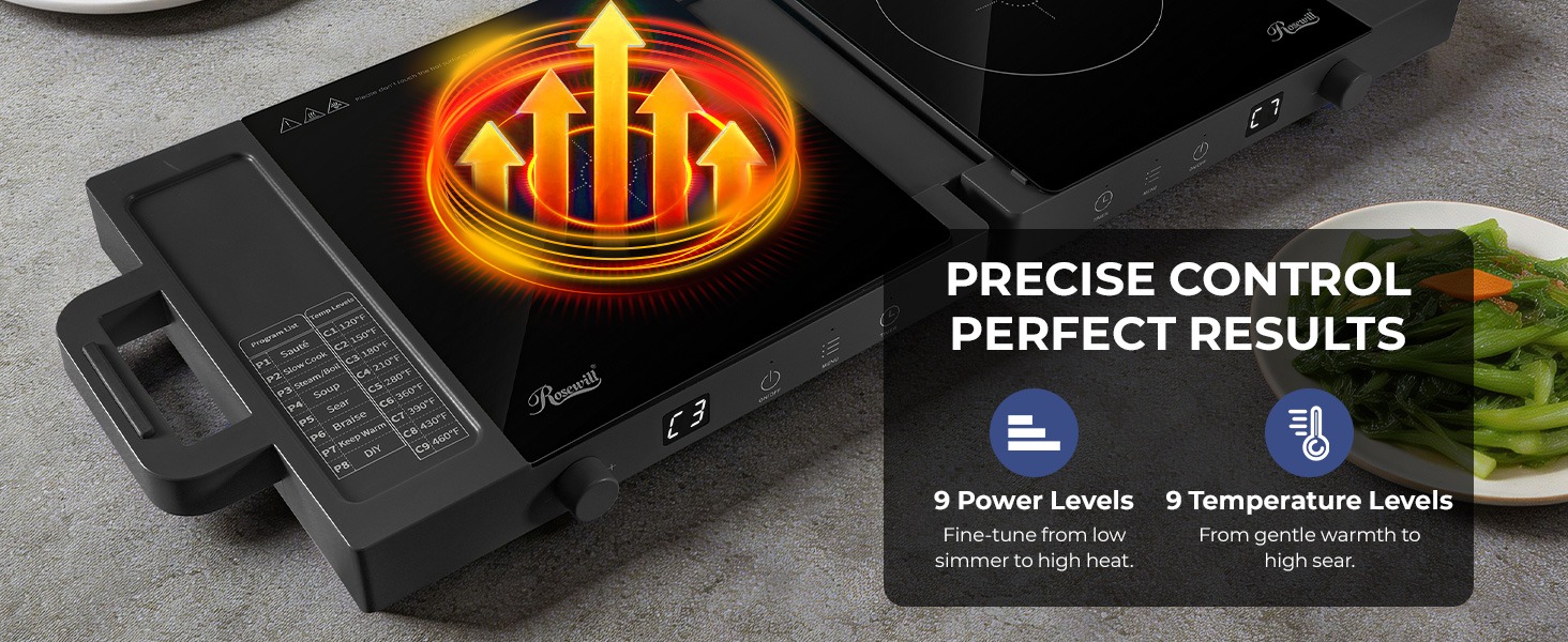 Rosewill RHAI-25002BK Foldable Dual Induction Cooktop Burner
