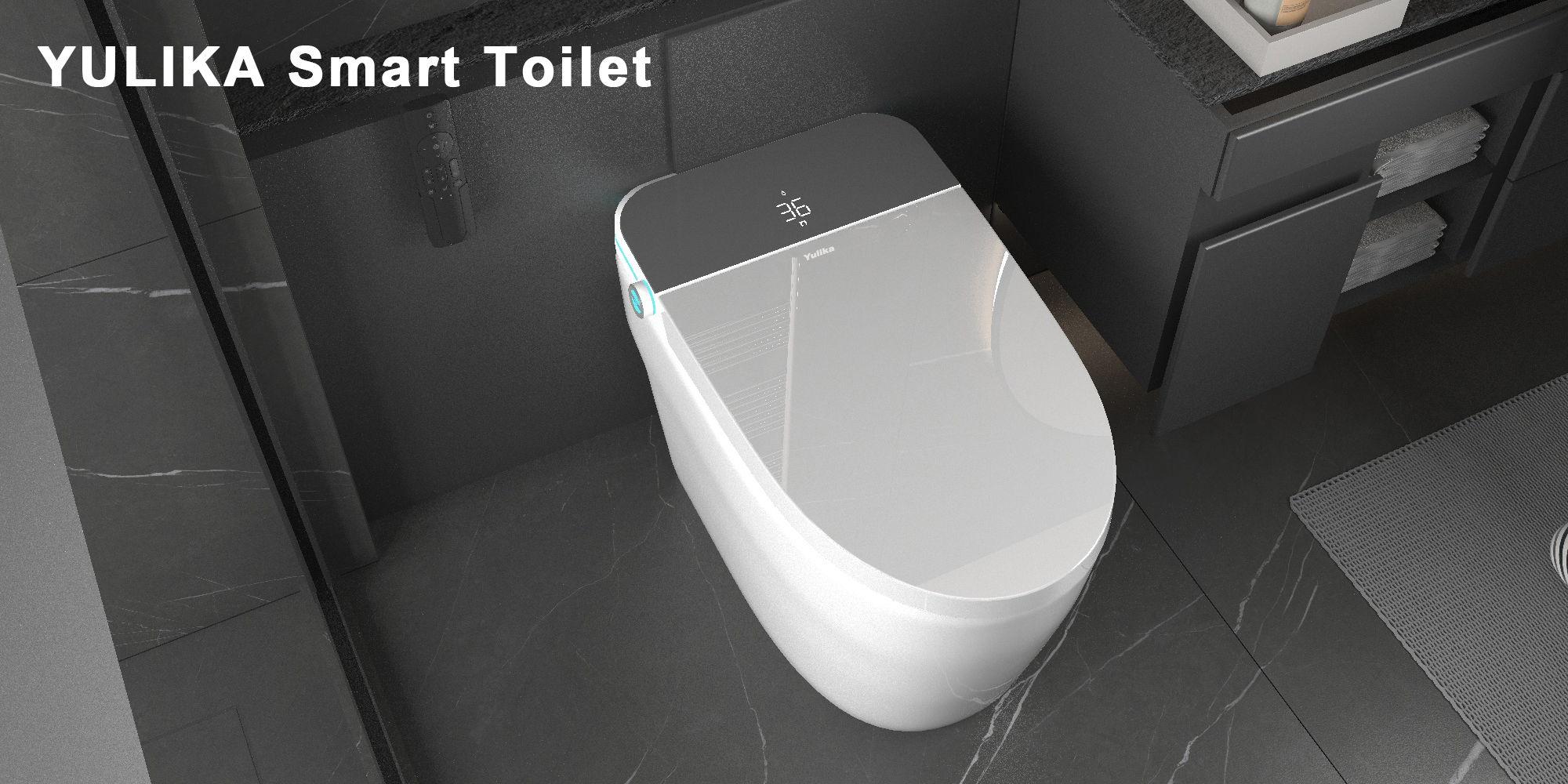 Yulika Smart Toilet,One piece Auto Open/Close Lid Toilet with